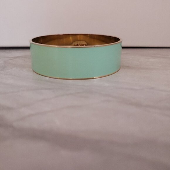 💚 Vintage 2000's 00's Y2K J.Crew Mint Green Enamal Wide Bangle Bracelet 💚 - Picture 1 of 11